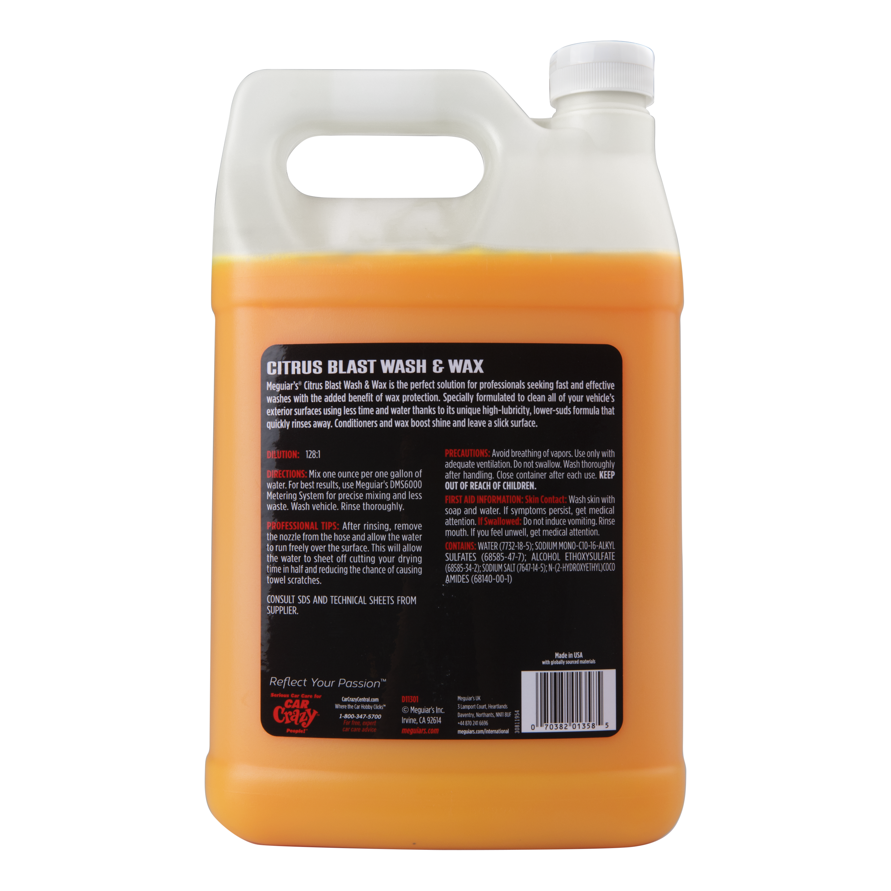 Meguiars Wash and Wax - Citrus Blast Scent - 1 Gallon