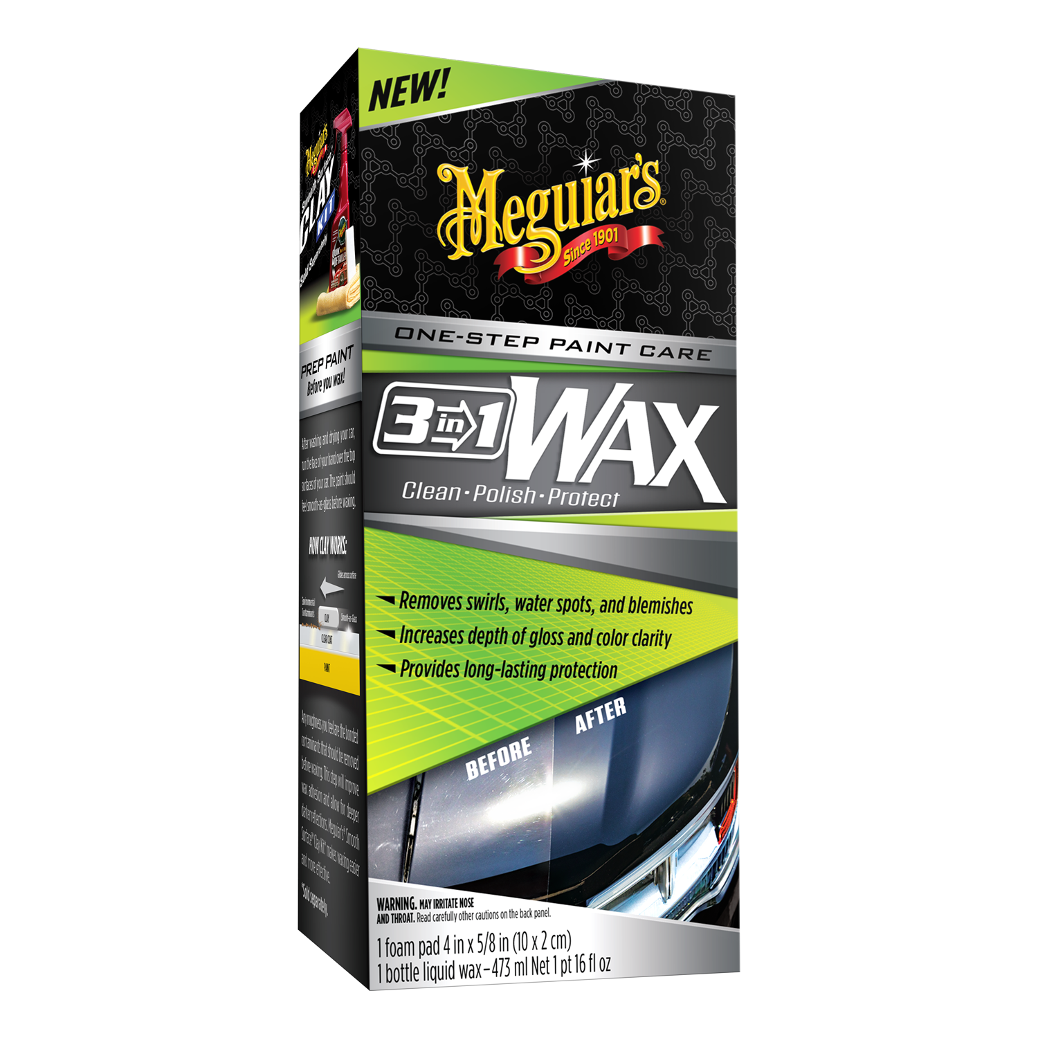 Meguiar's® 3-in-1 Wax – Multiple Steps, One Easy to Use Wax - G191016, 16 oz