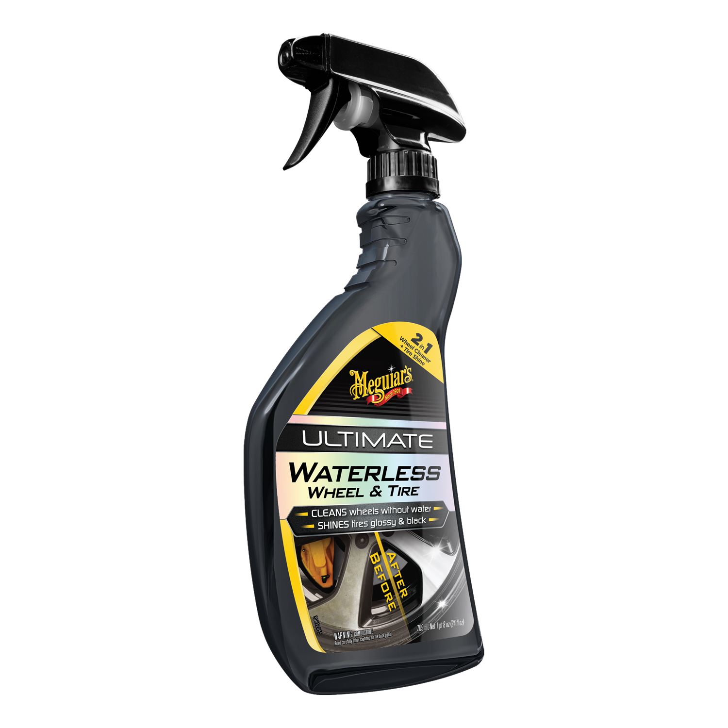 Meguiar's® Ultimate Waterless Wheel & Tire – Wheel Cleaner & Tire Dressing in One - G190424, 24 oz