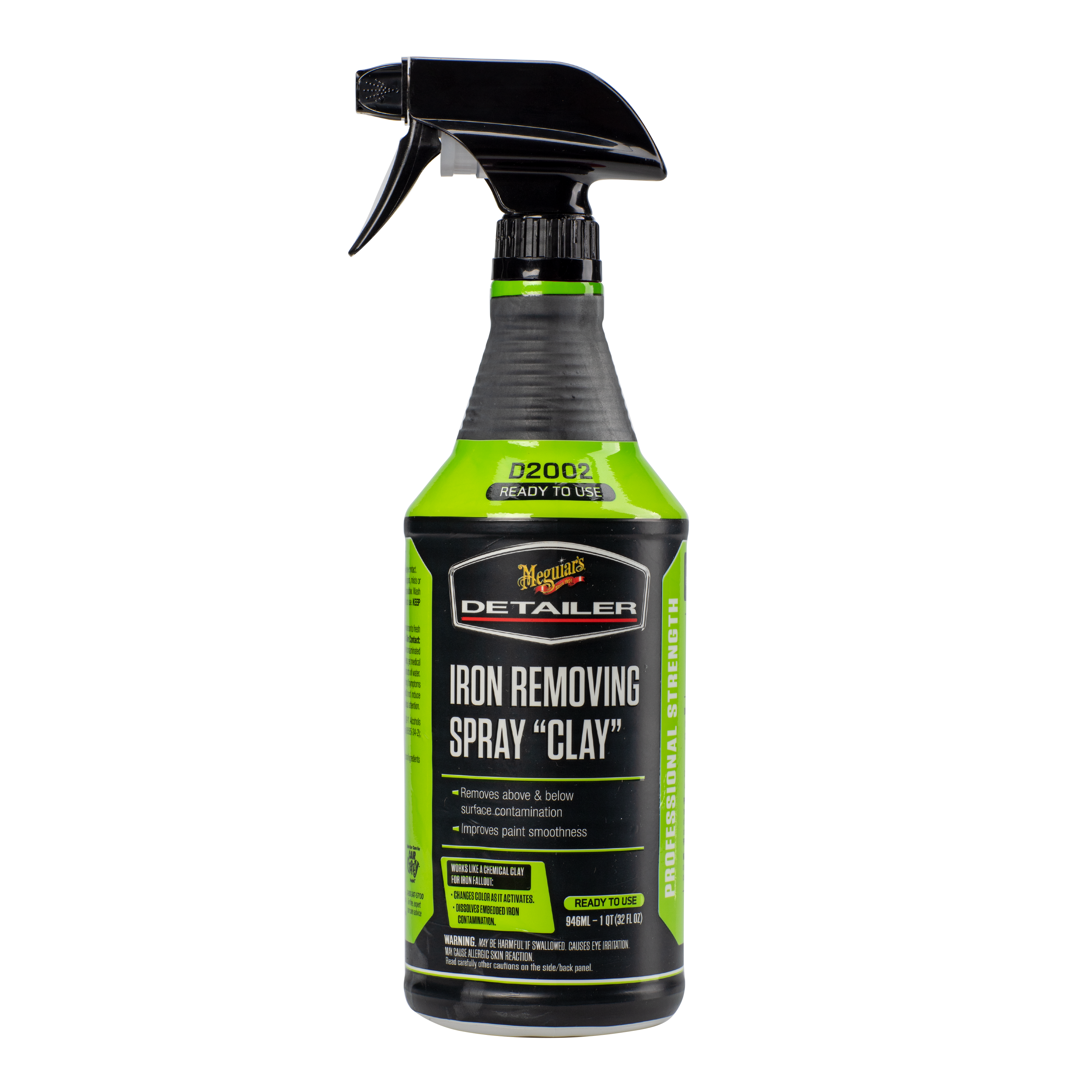 Meguiar's Iron Removing Spray Clay - Industrial Fallout & Iron Remover  without Abrasives - DRTU200232, 32 oz