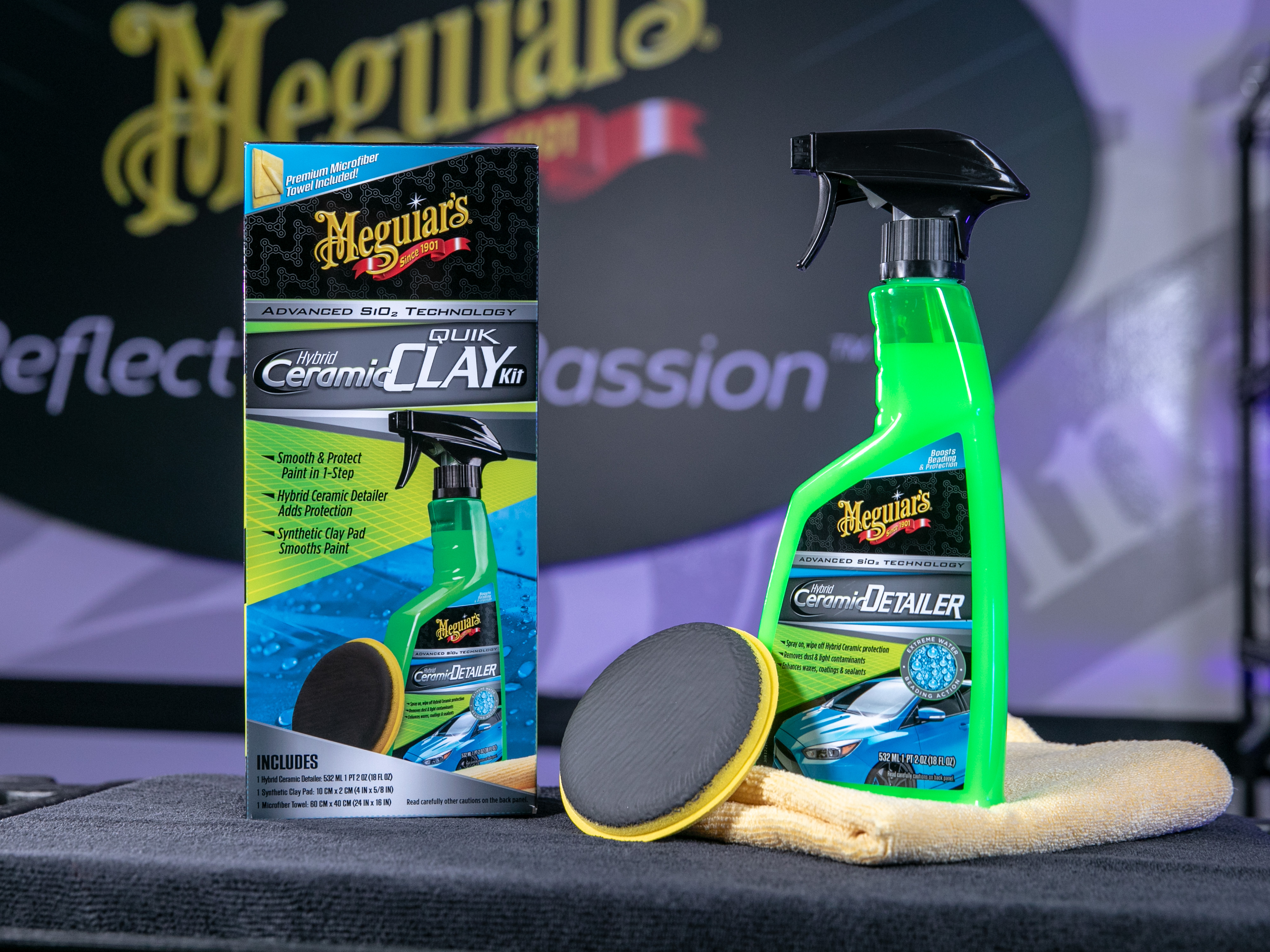 Meguiar's Hybrid Ceramic Quik Clay Kit – Get a Smooth Finish with Hybrid  Ceramic Protection - G200200, Kit