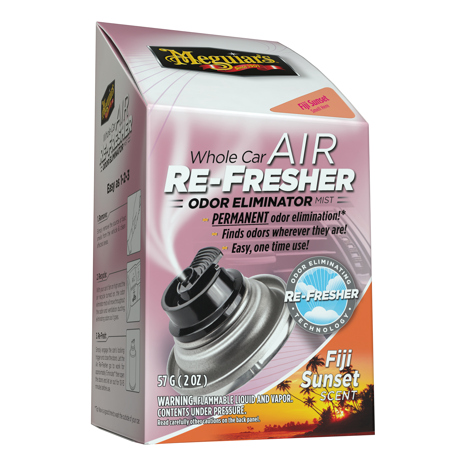 Meguiar's Whole Car Air ReFresher Odor Eliminator – Fiji Sunset Scent –  G201502, 2 oz