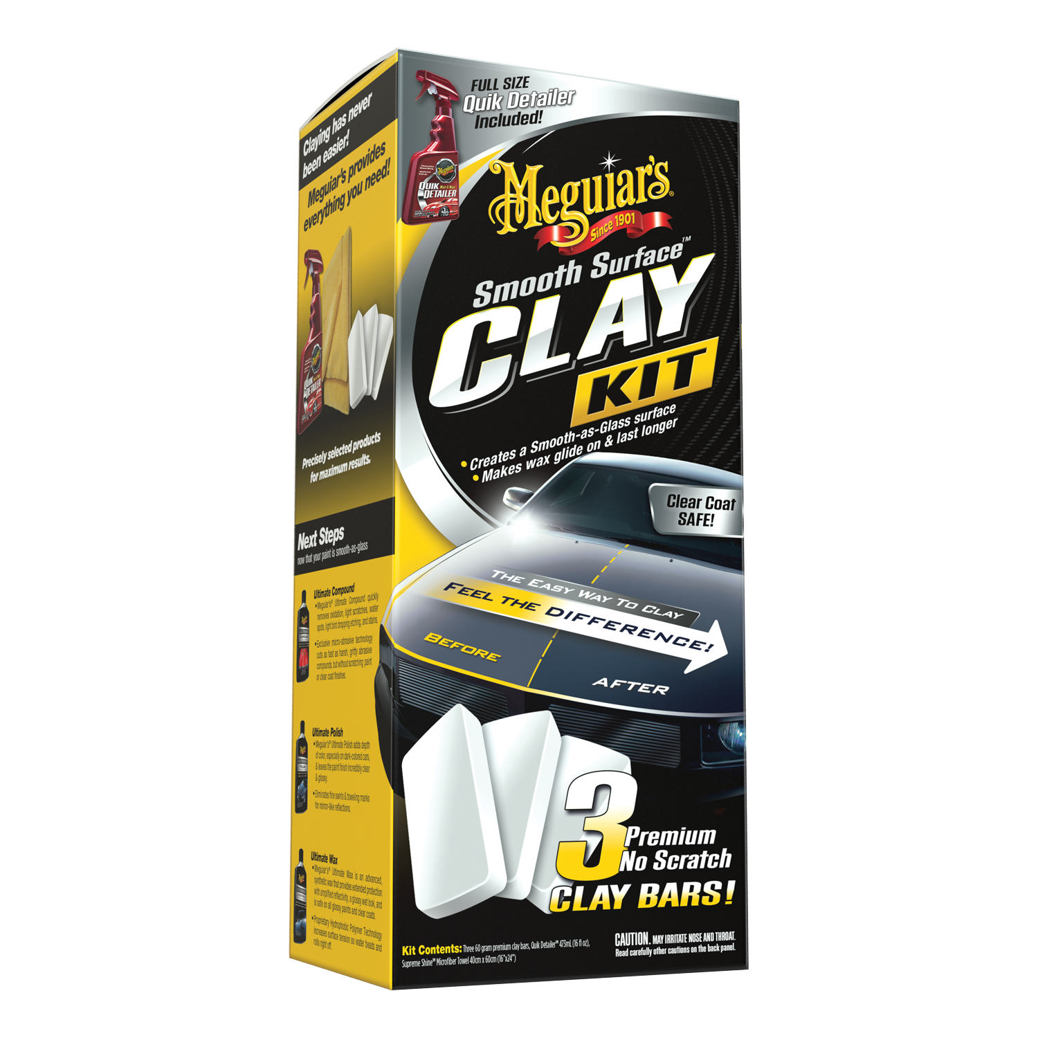 Meguiar's Smooth Surface Clay Kit - Safe and Easy Car Claying for