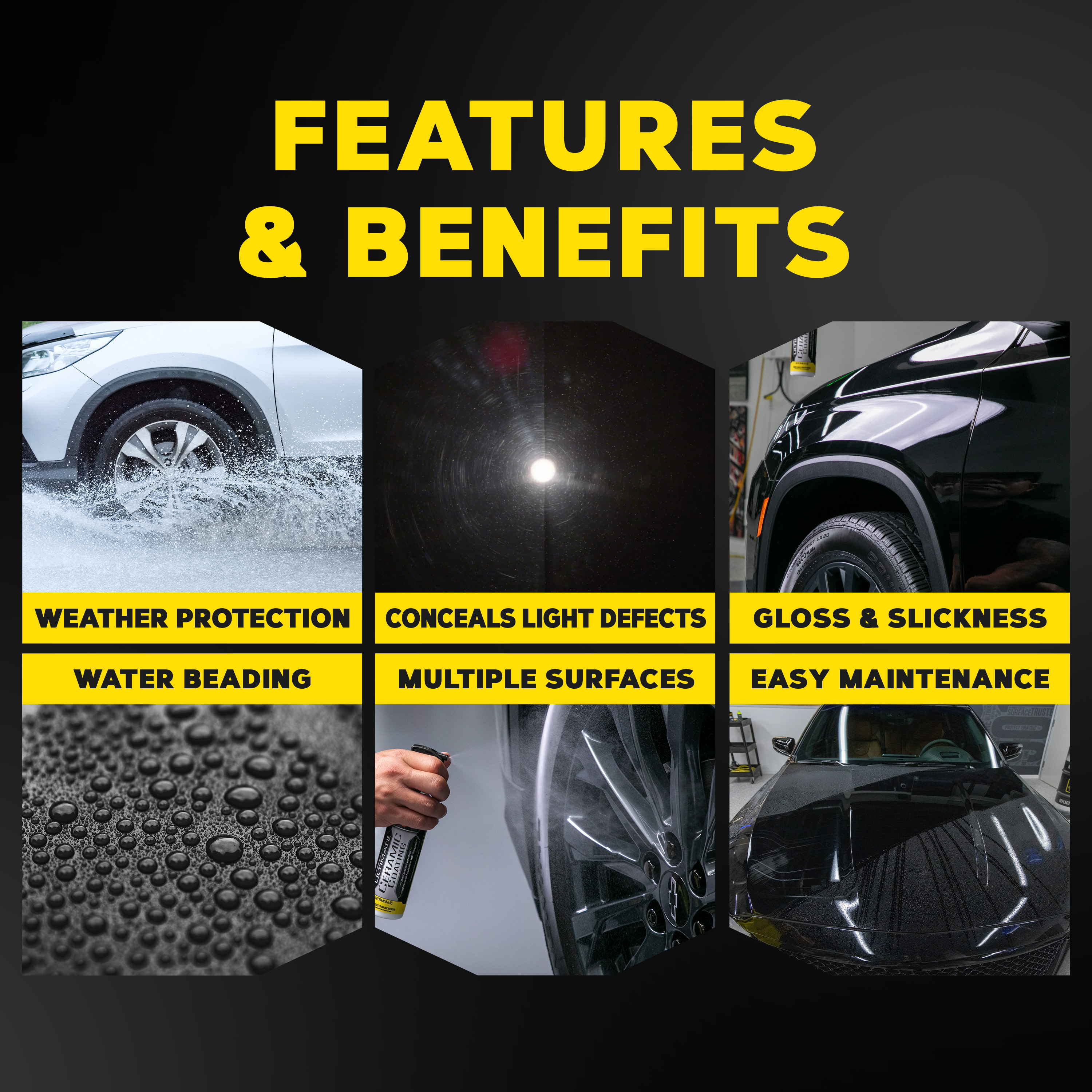 Meguiar's Ultimate Ceramic Coating - Ultra-Durable Cutting-Edge Ceramic  Protection with Excellent Water Beading While also increasing gloss,  Slickness, and Concealing Minor Paint Defects - 8oz Spray