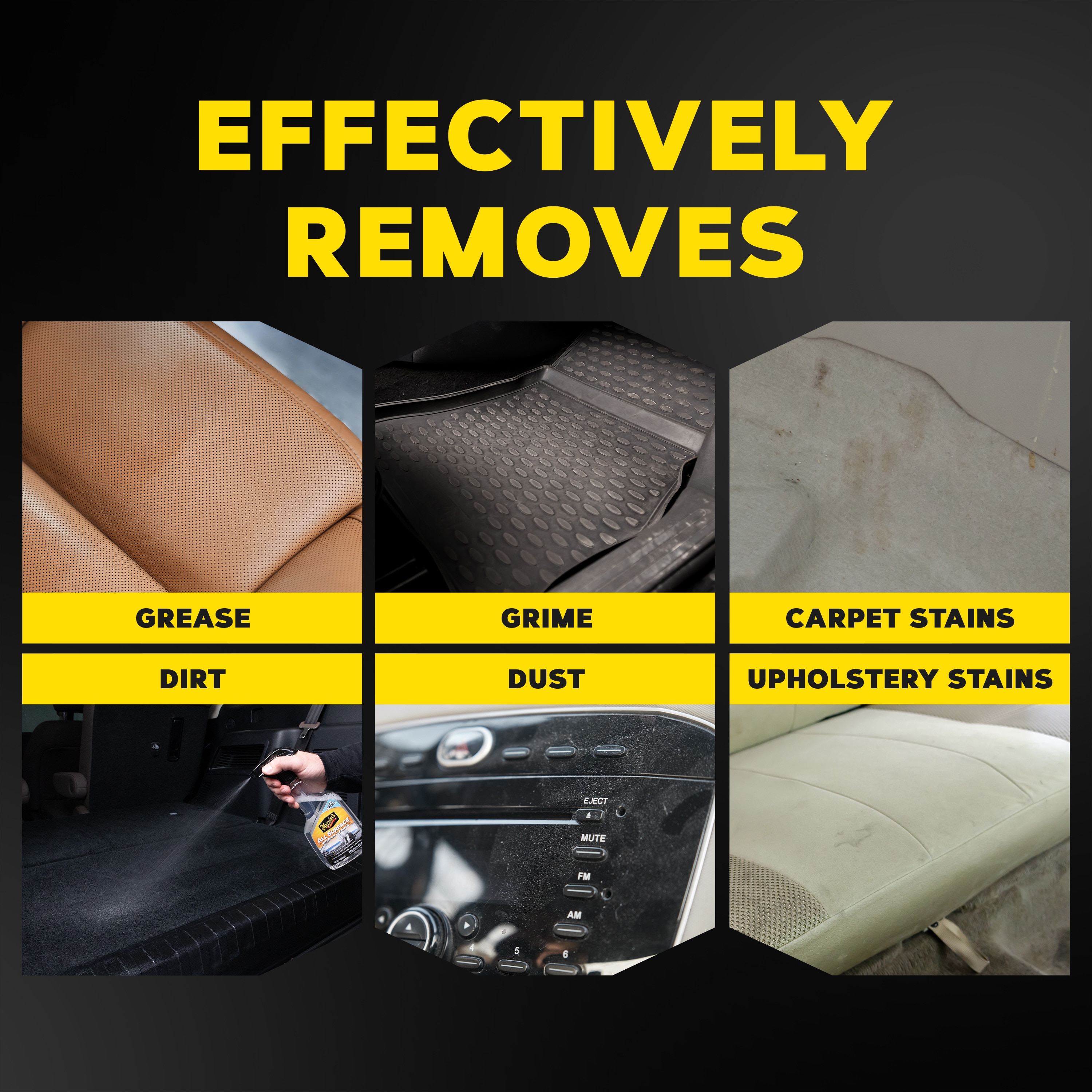 Meguiar's All Surface Interior Cleaner - All Purpose Interior Cleaner Quickly and Safely Cleans All Your Interior Surfaces and  Leaves Behind a Pleasant Scent - Premium Auto Interior Cleaner, 16oz