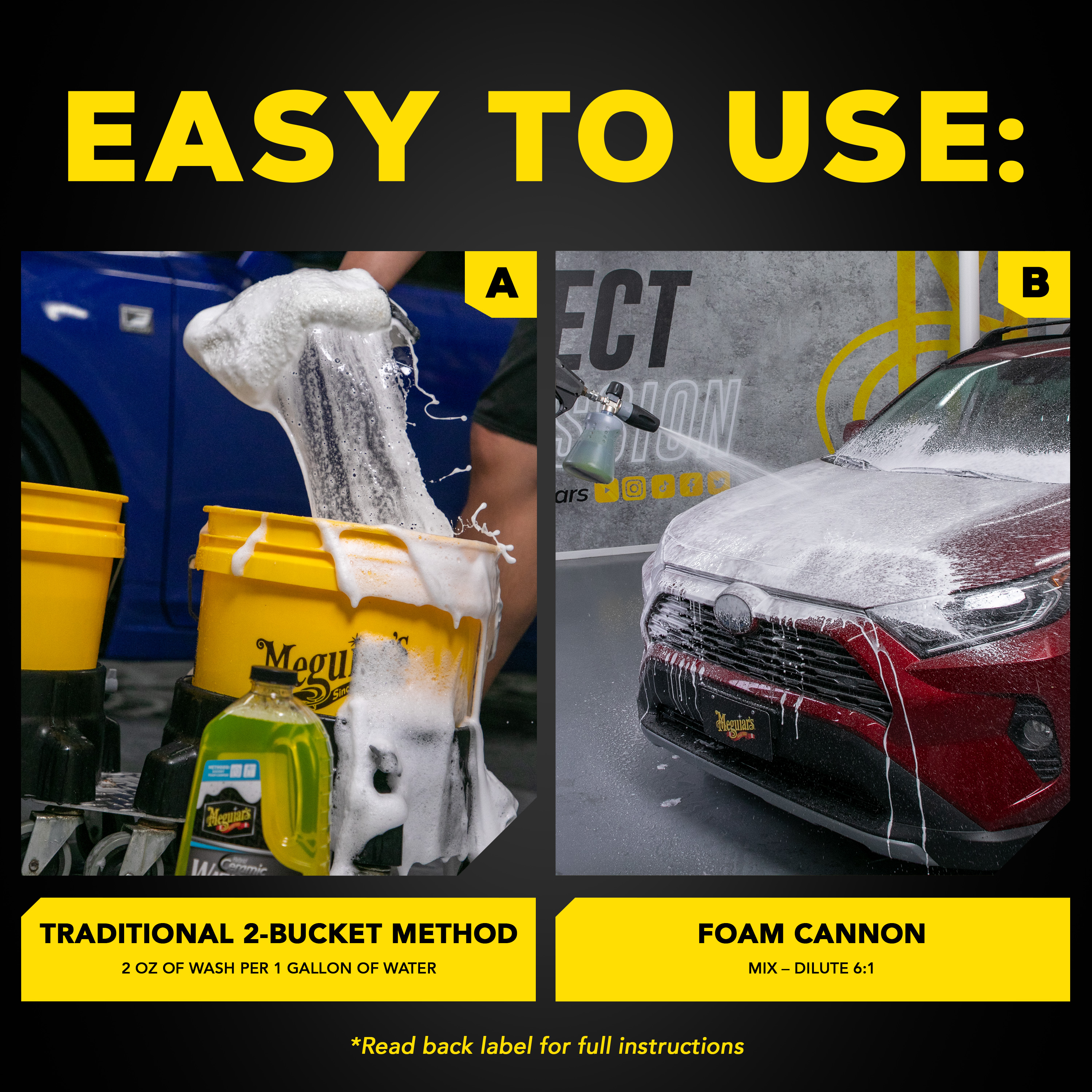 Meguiar's Hybrid Ceramic Wash & Wax - Sophisticated Car Wash Gently Cleans  and Adds Shine and Slickness While Boosting Paint with Hybrid Ceramic Wax  and Extreme Water Beading - 48oz