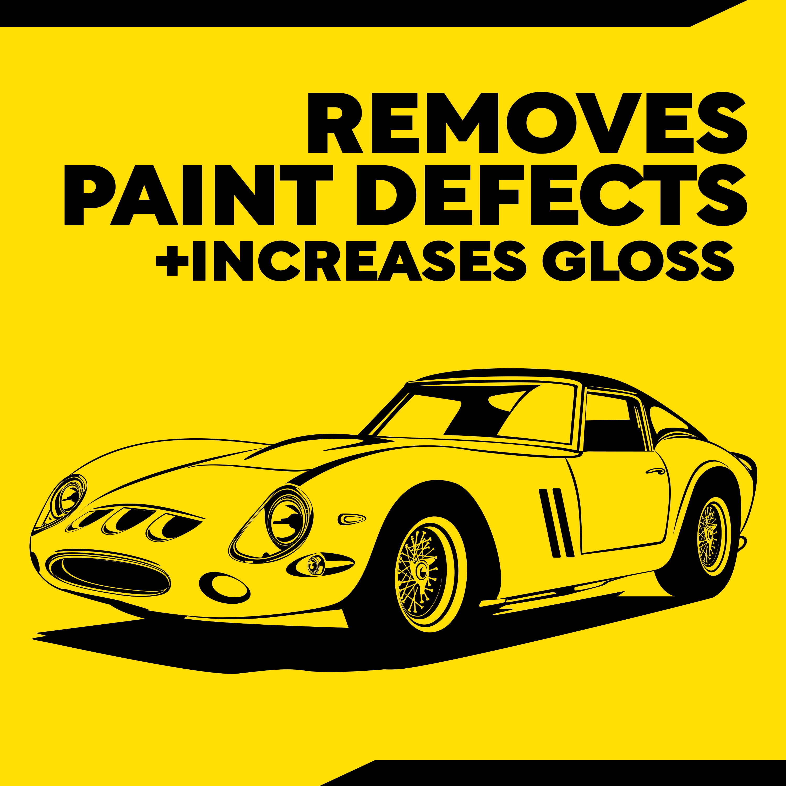 A yellow and black illustration of a car - M3CFP3 3in Foam Compounding Pad