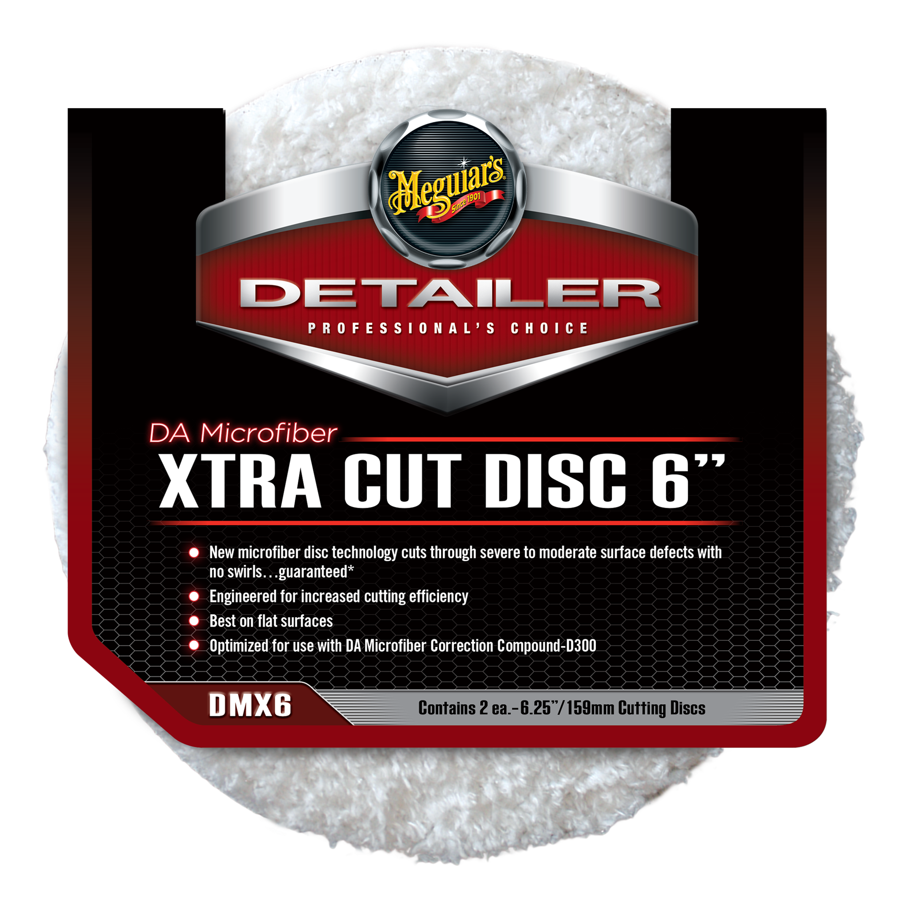Meguiar's DA Microfiber Xtra Cut Disc – 6 Inch, DMX6, 2 Pack