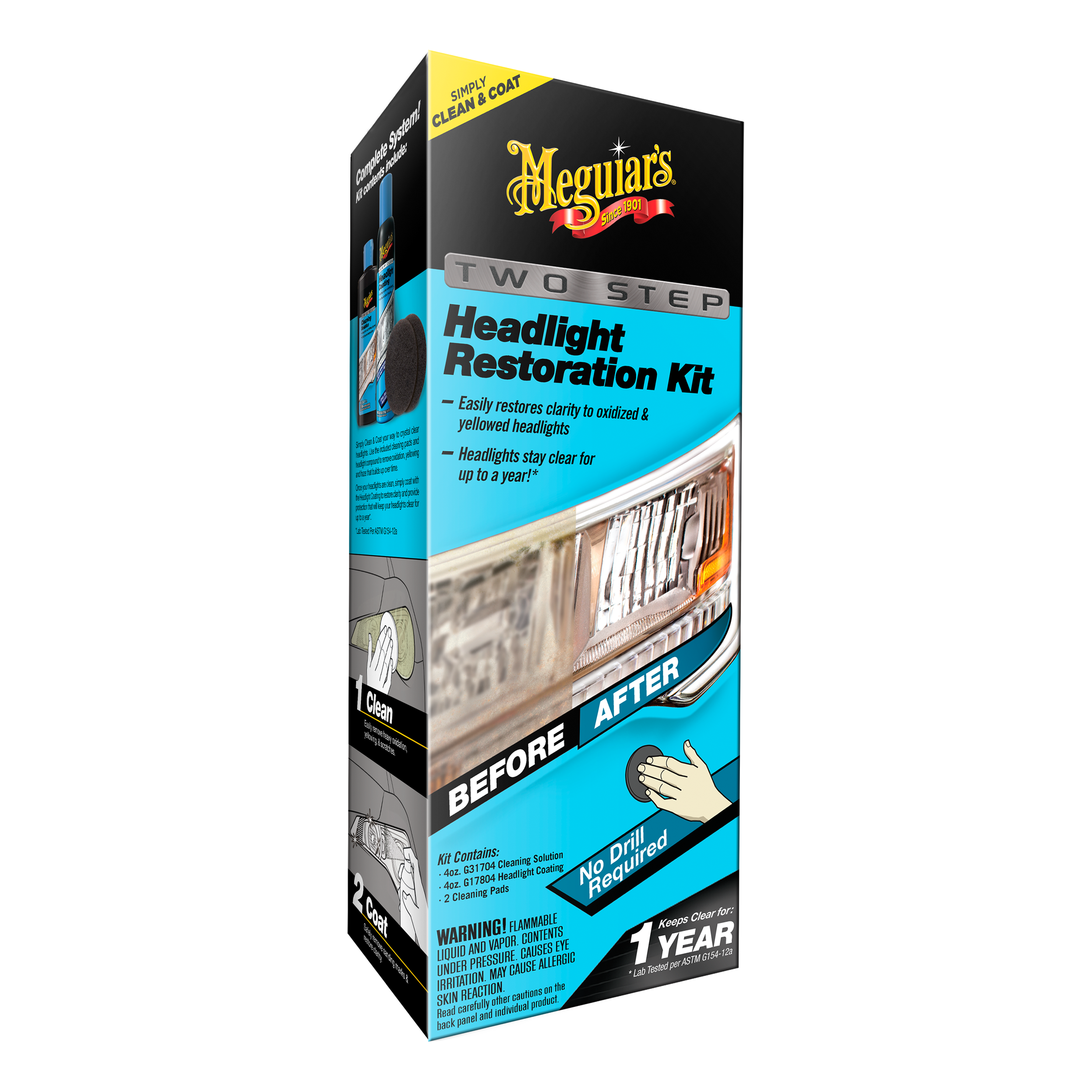 Meguiar's® Two Step Headlight Restoration Kit G2970C, 4/Case