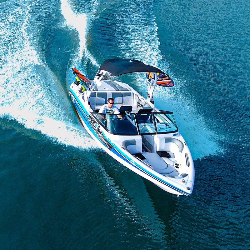 Speed boat on water