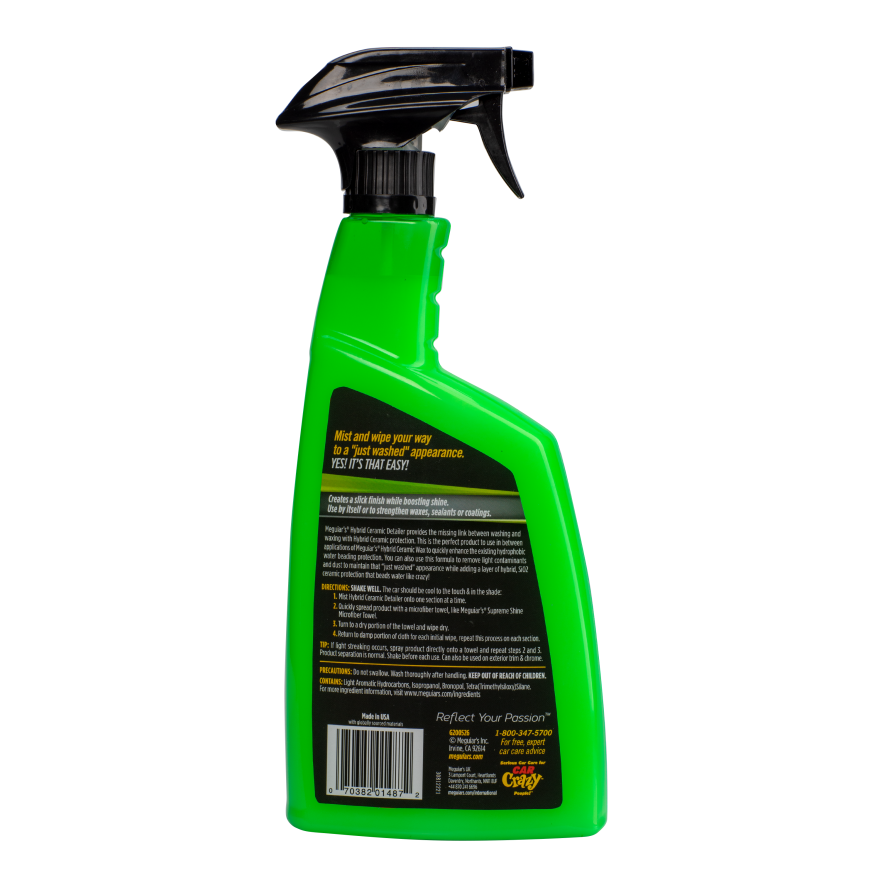 Meguiar's Hybrid Ceramic Detailer – Remove Contaminants, Boost Gloss &  Enhance Protection - G200526, 26 oz