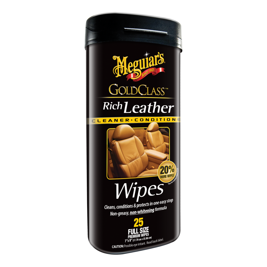Meguiar's® Gold Class™ Rich Leather Wipes, G10900, 25 Wipes Meguiar's