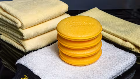 Towels and pads stacked together