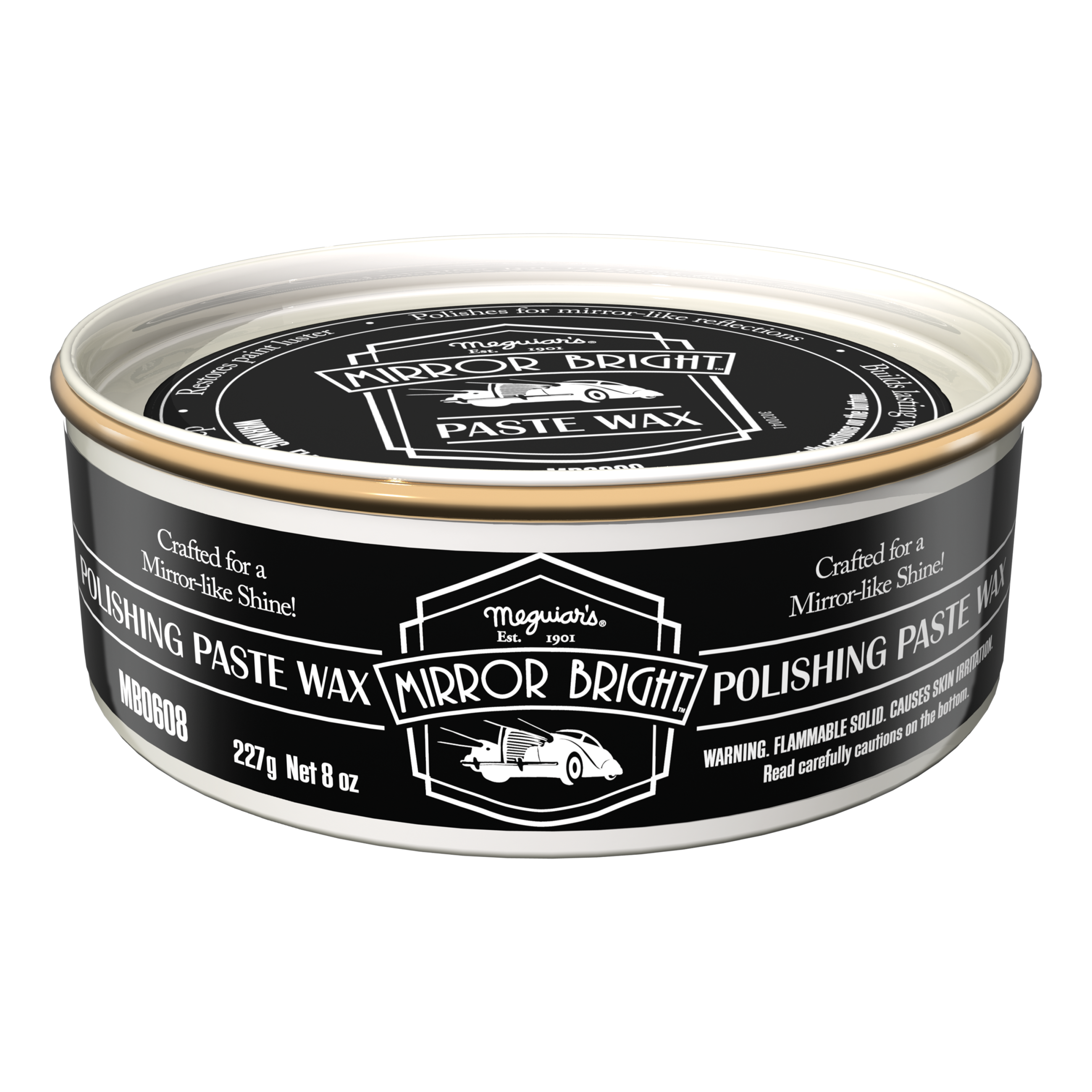 MB0608 Mirror Bright Polishing Paste Wax, 8 oz.