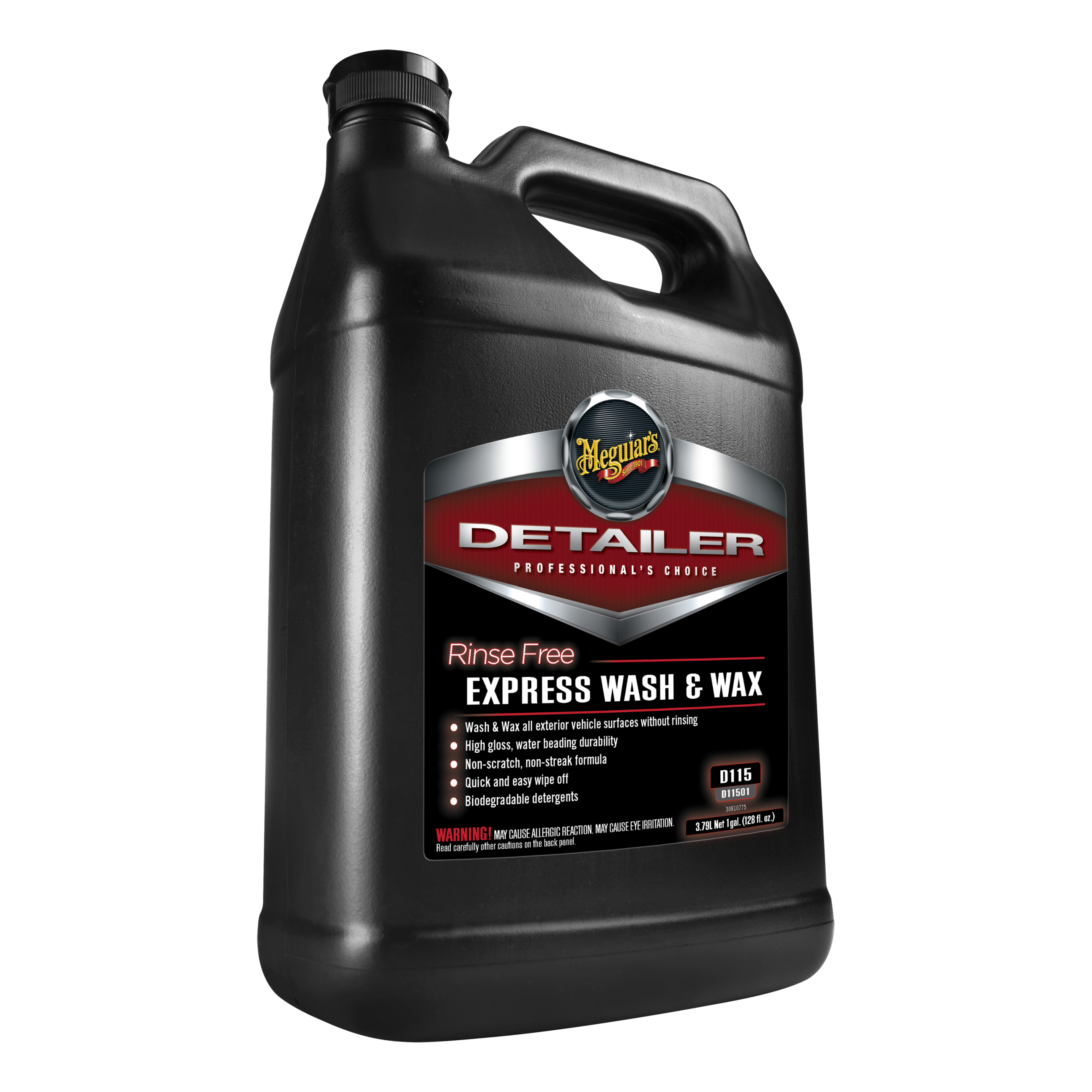 D115 Detailer Rinse Free Express Wash & Wax, 1 Gallon