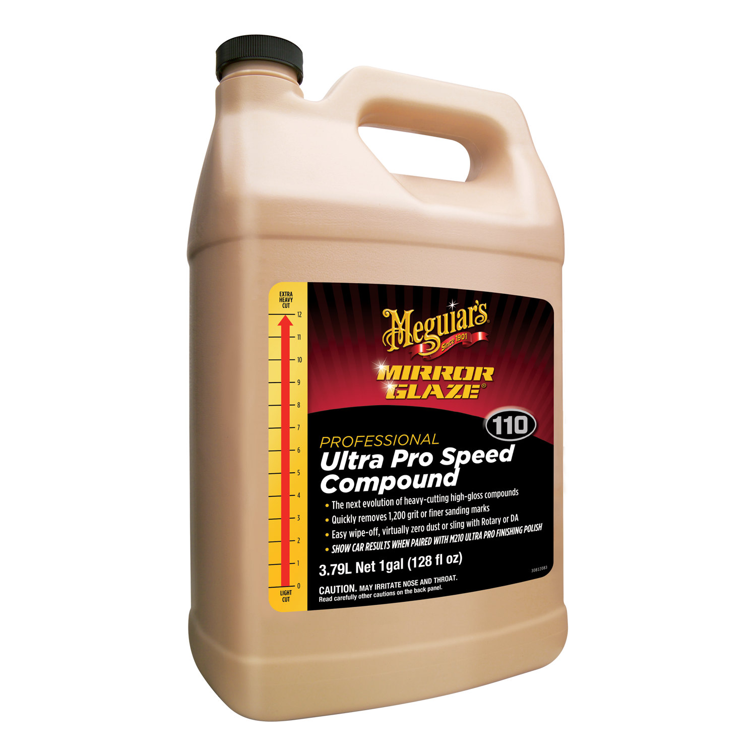 Meguiar's M110 Mirror Glaze Ultra Pro Speed Compound – Heavy Cut, High Gloss - M11001, 1 gal