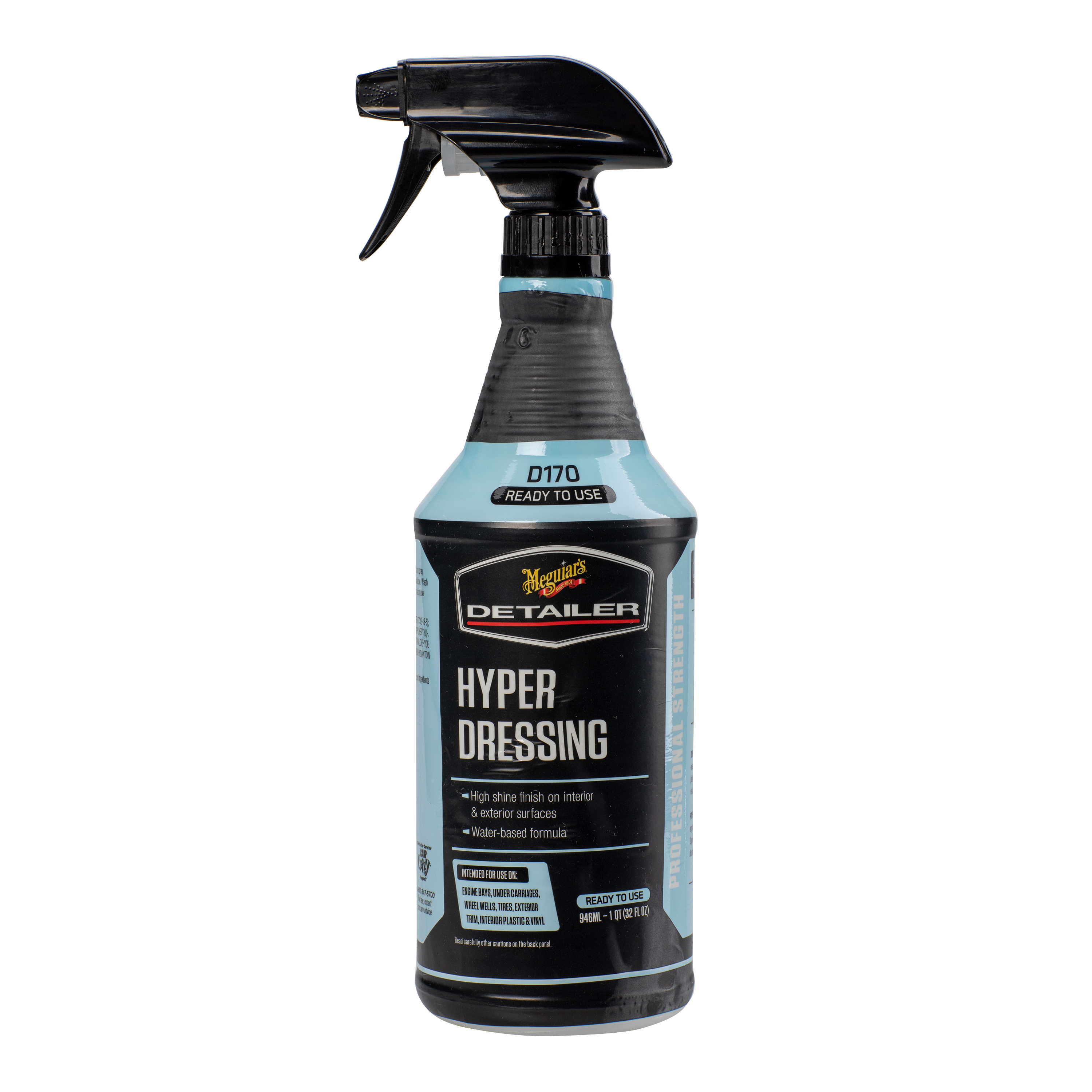 Meguiar’s Hyper Dressing – High Shine Finish for Rubber, Plastic & Vinyl on both Interior & Exterior - DRTU17032, 32 oz