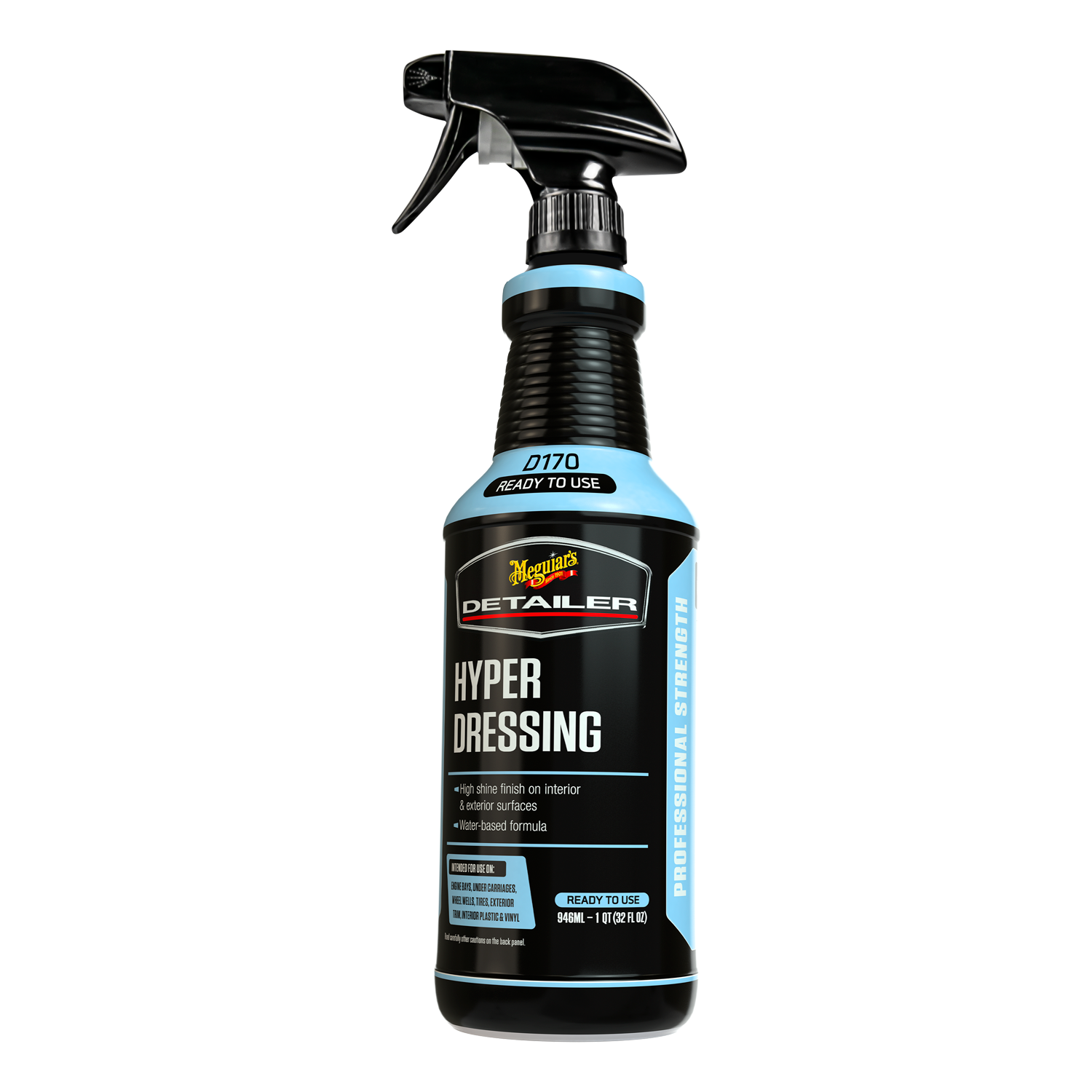 Meguiar’s Hyper Dressing – High Shine Finish for Rubber, Plastic & Vinyl on both Interior & Exterior - DRTU17032, 32 oz