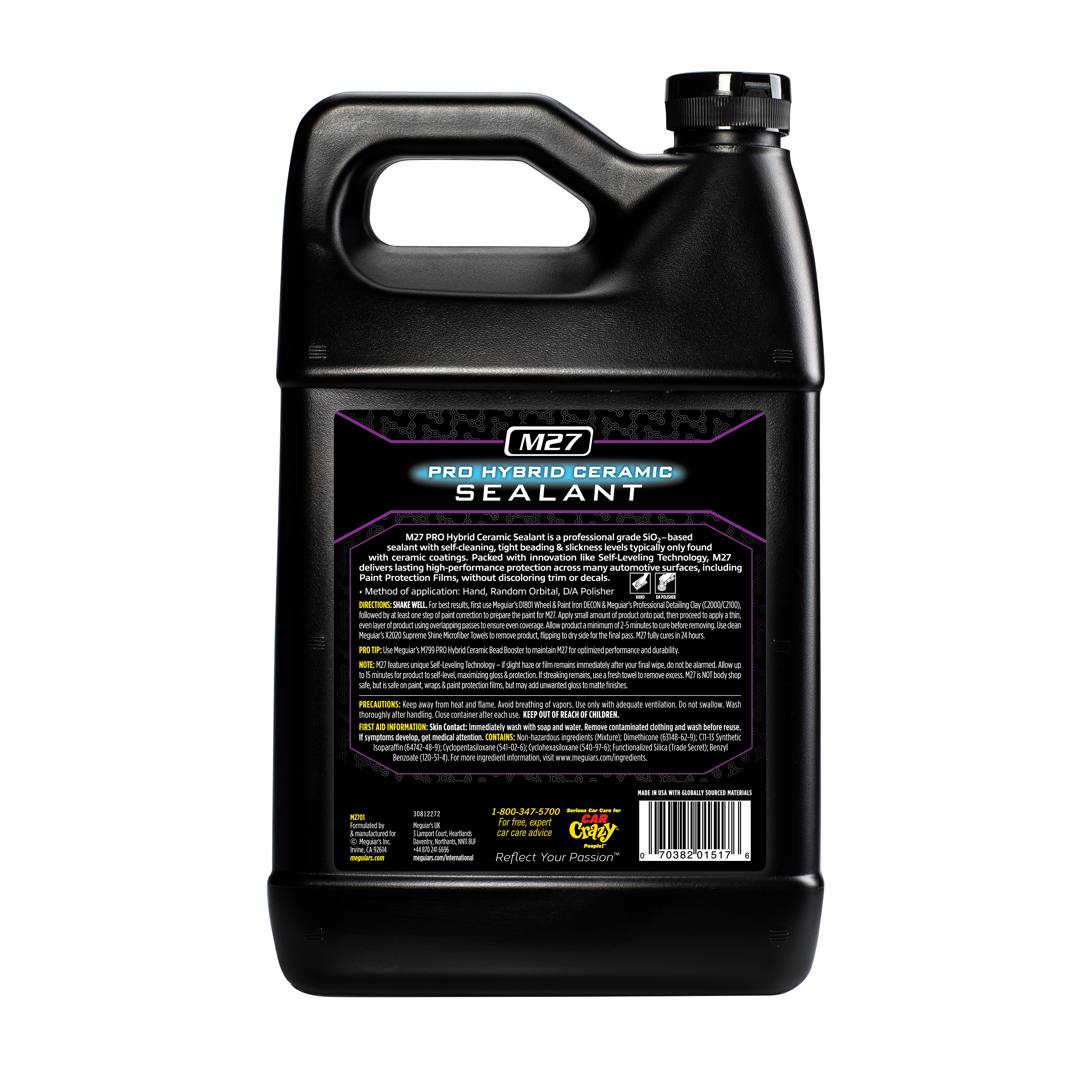 Meguiar’s M27 Hybrid Ceramic Sealant – Si02 Ceramic Paint Sealant - M2701, 1 Gallon