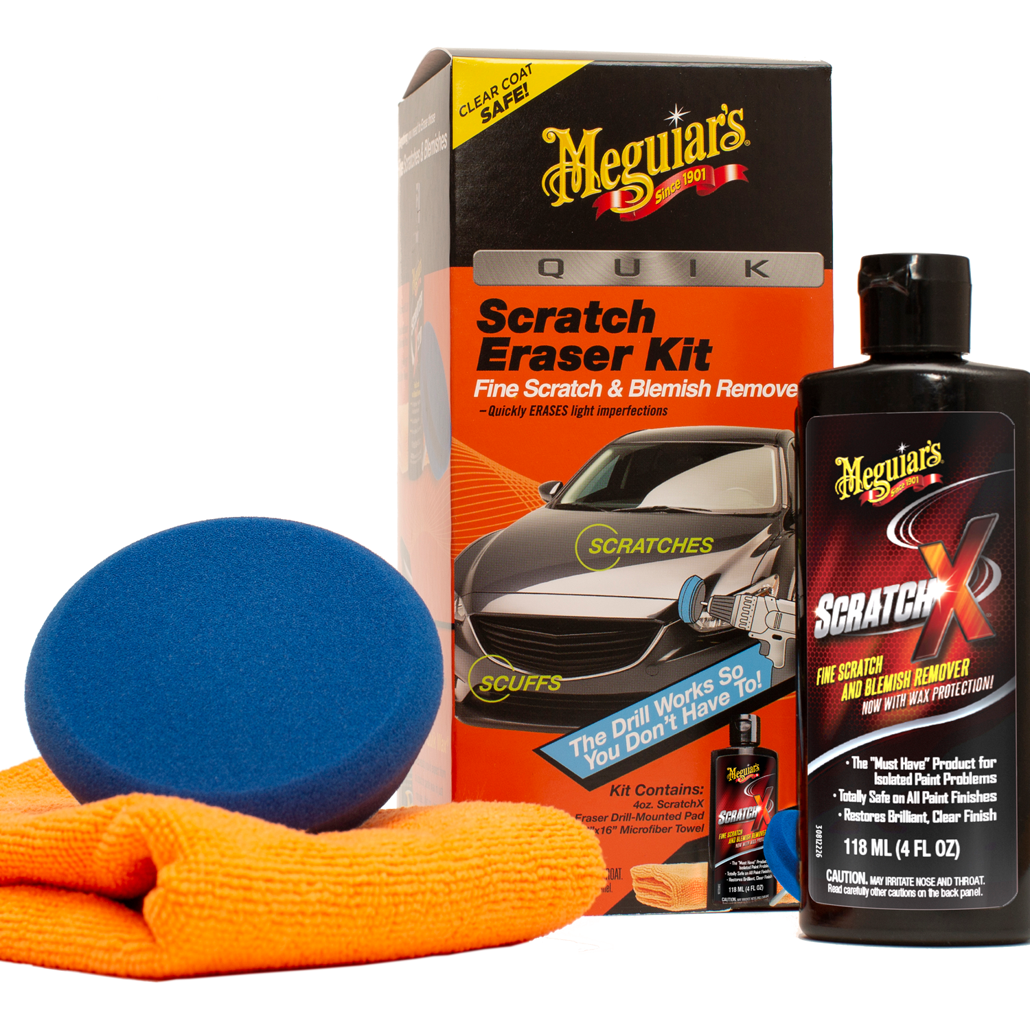 Meguiar's Quik Scratch Eraser Kit – All in One Kit to Remove Fine Blemishes - G190200, Kit