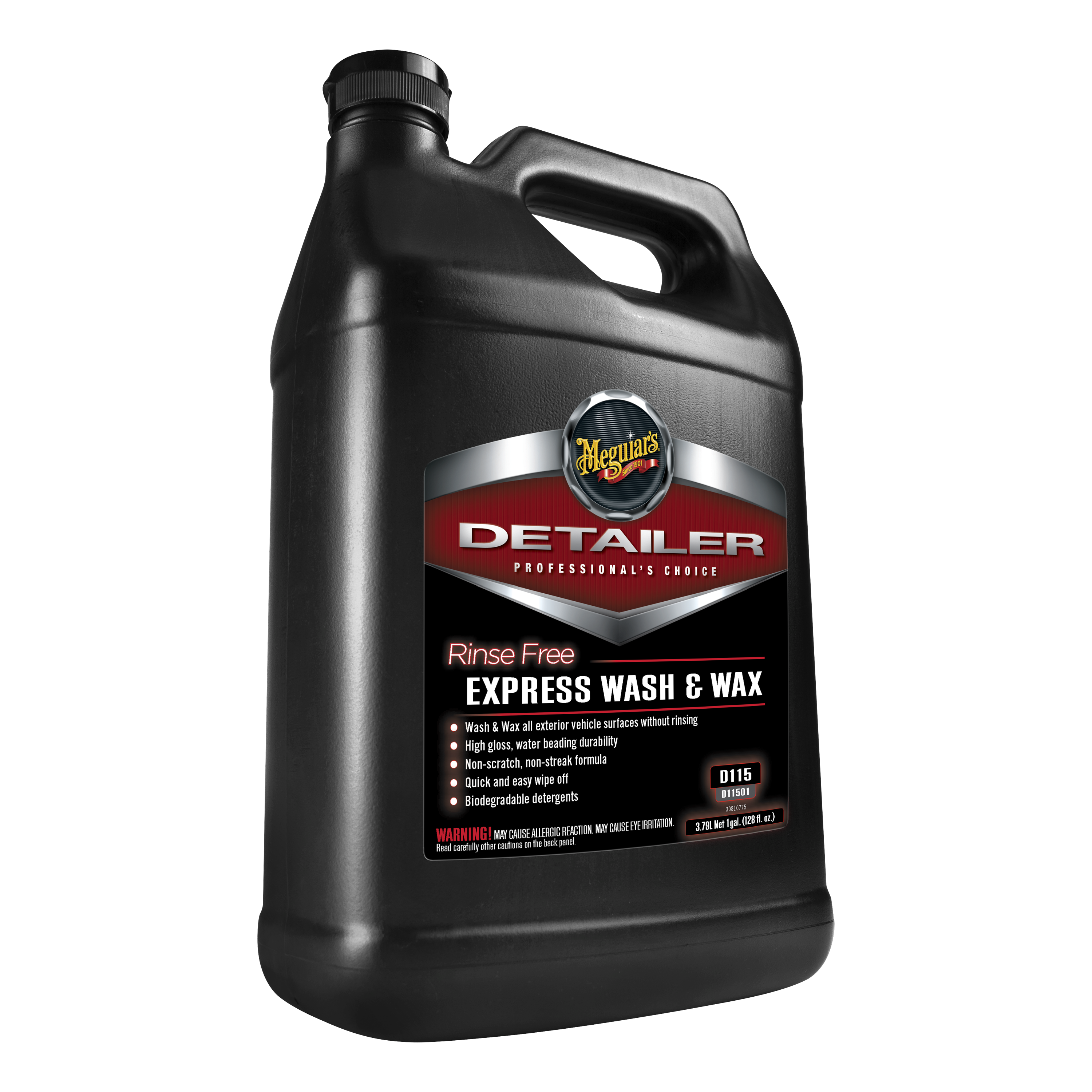 D115 Detailer Rinse Free Express Wash & Wax, 1 Gallon