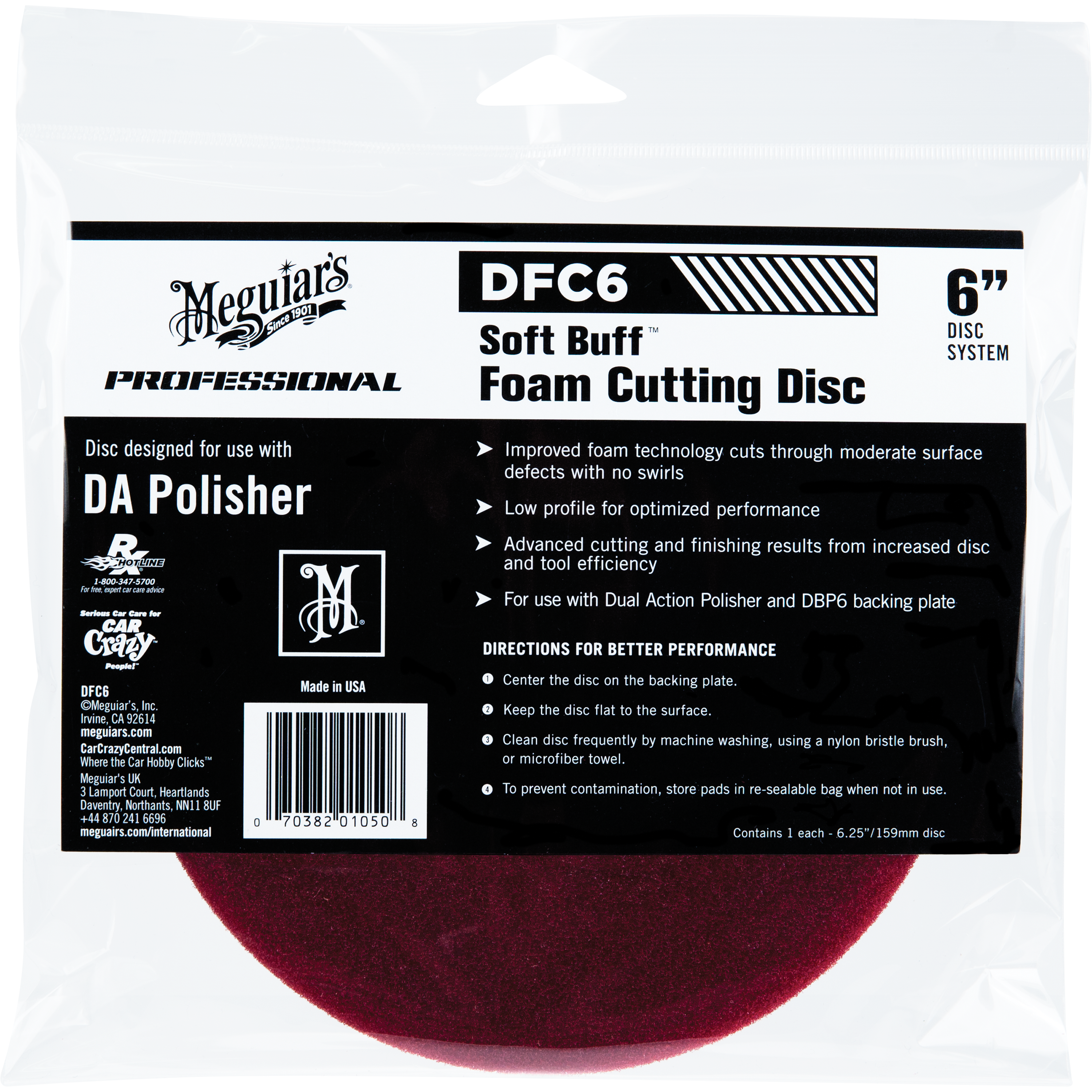 DFC6 - Soft Buff DA Foam Cutting Disc - 6"