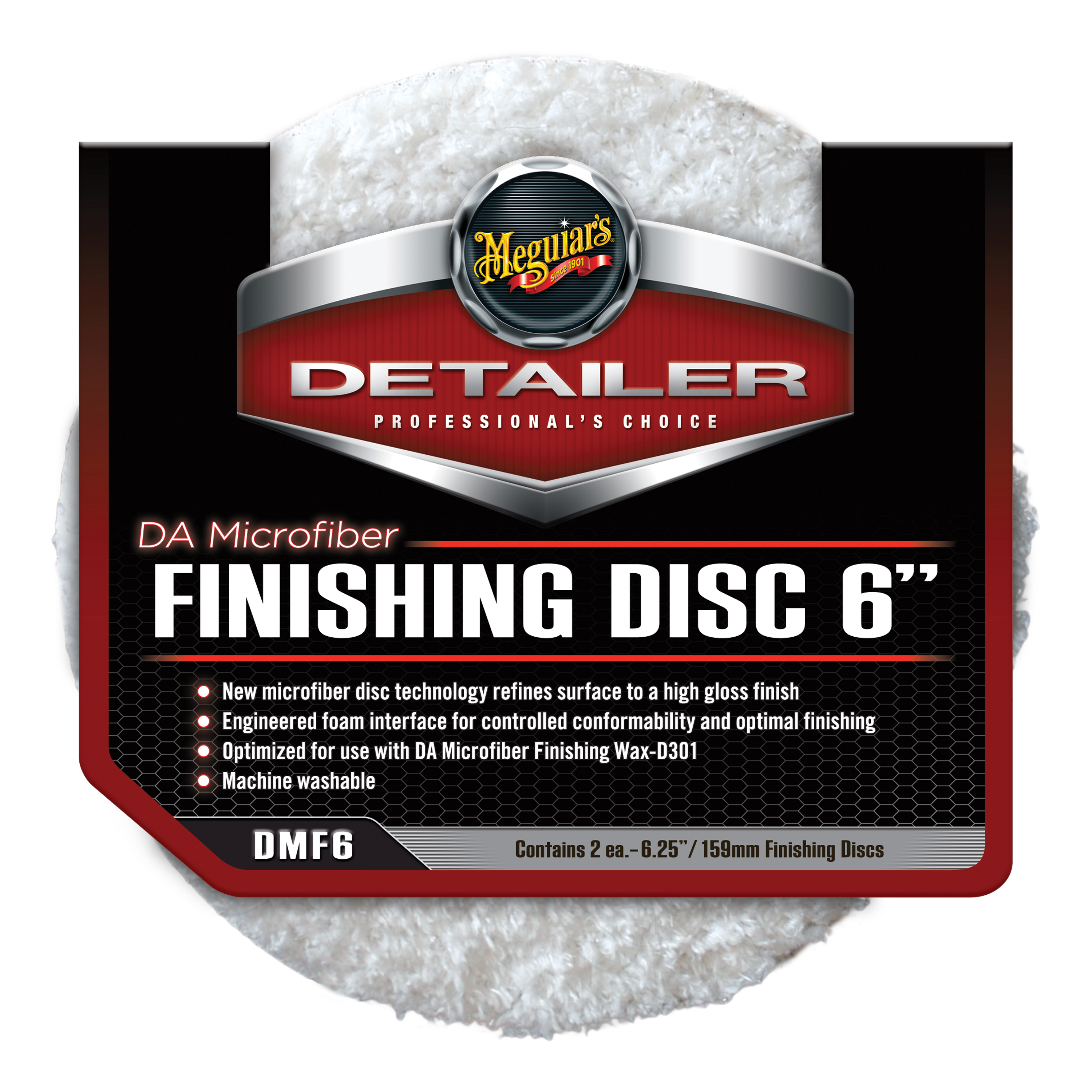 DMF6-DA Microfiber Finishing Disc 6" (2 pack)