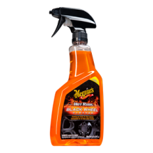Bottle of G230524 Meguiar's Hot Rims Black Wheel Cleaner on a white background